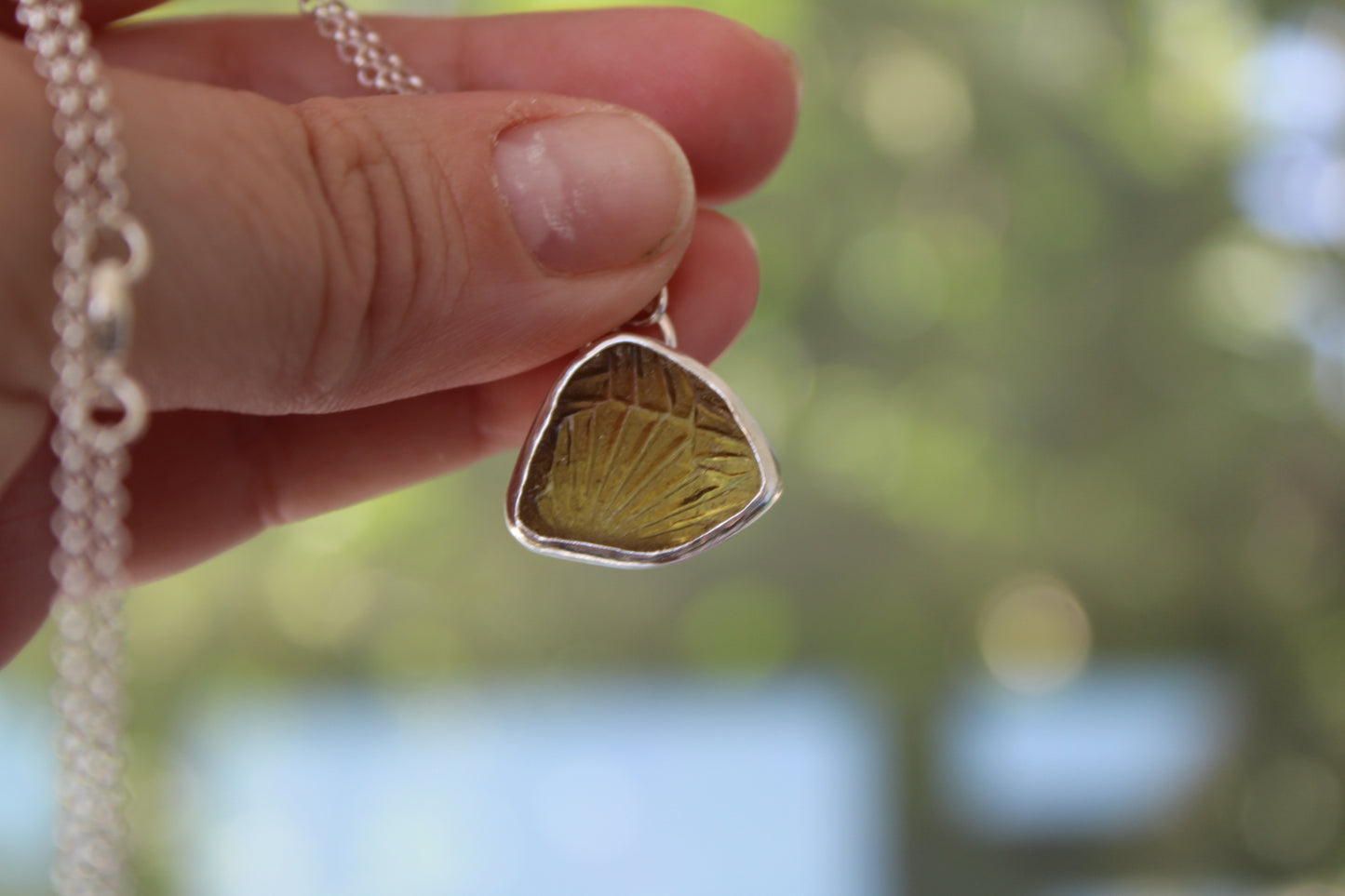 Patterned Sea Glass Necklace