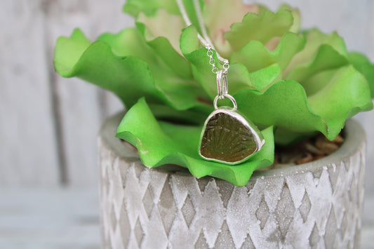Patterned Sea Glass Necklace