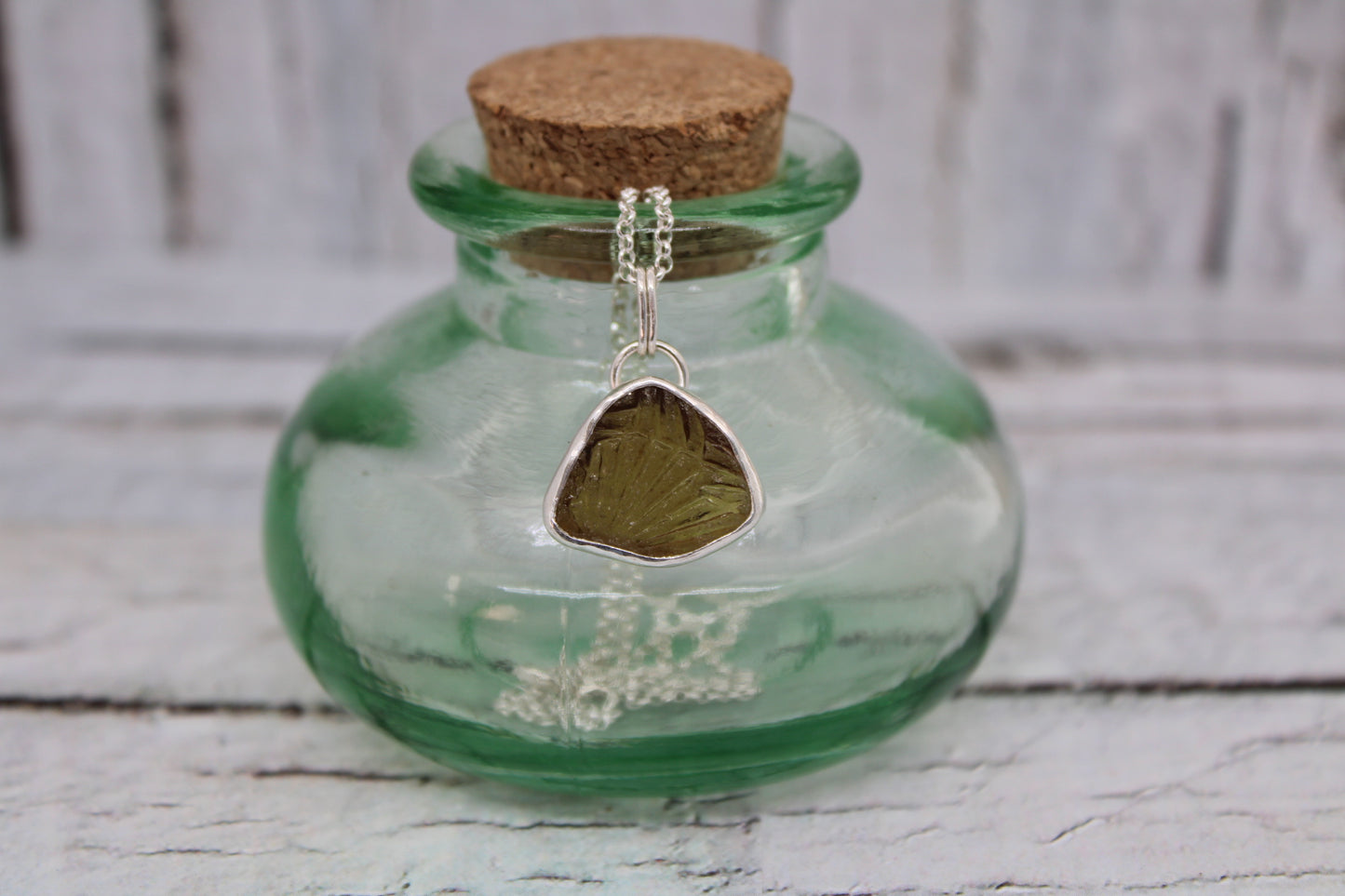 Patterned Sea Glass Necklace