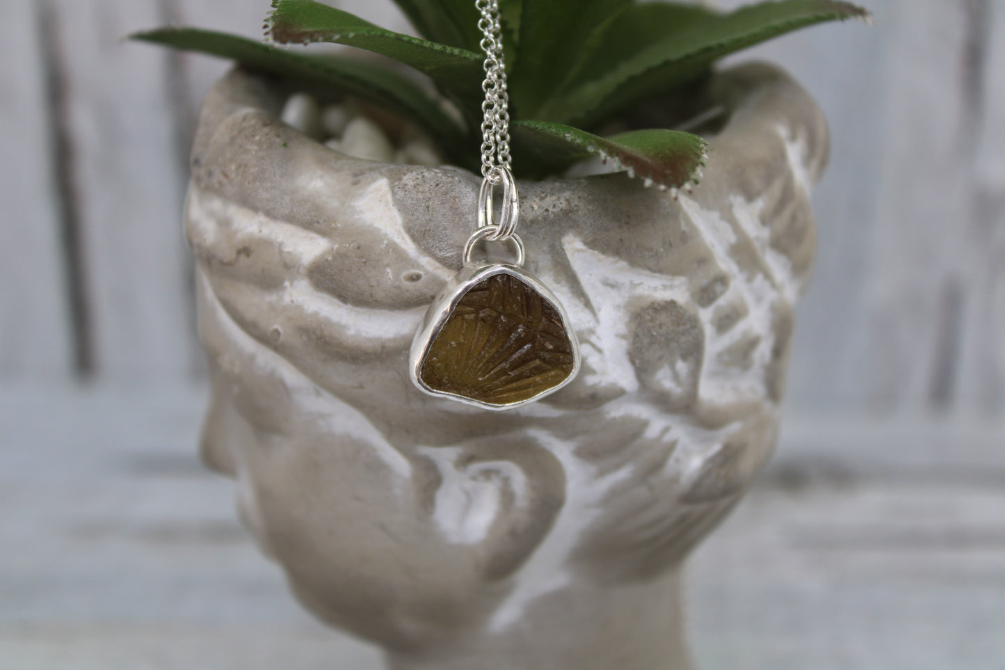Patterned Sea Glass Necklace