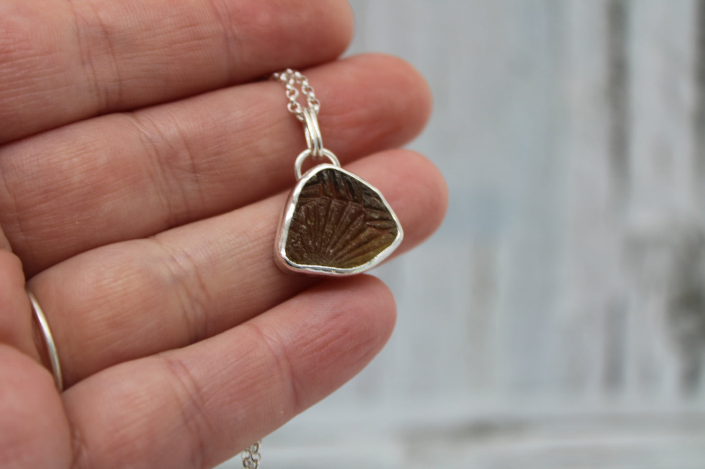 Patterned Sea Glass Necklace