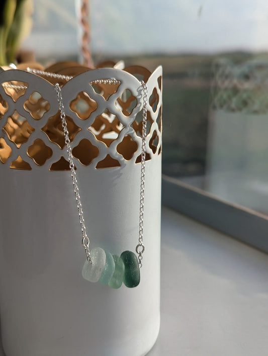 Shades of Green Sea Glass Necklace