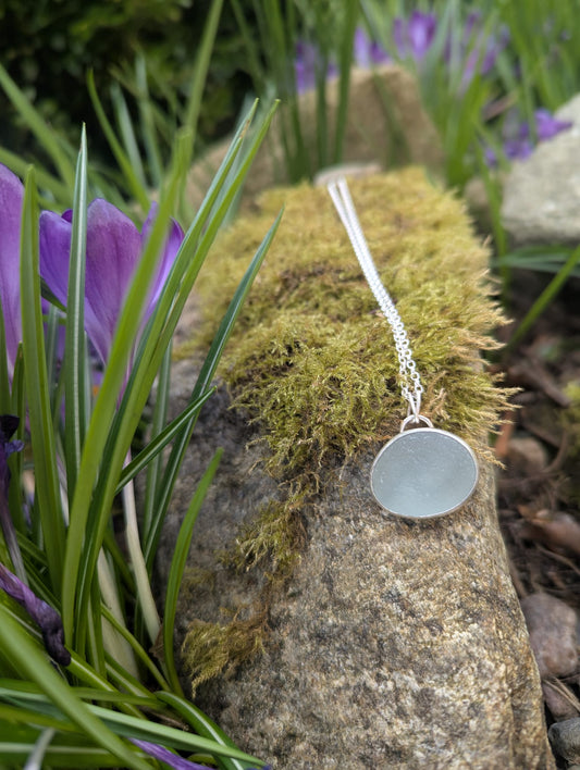 Pale Green Sea Glass Necklace