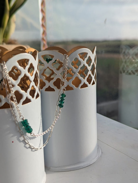 Aventurine Bead Double Layer Necklace