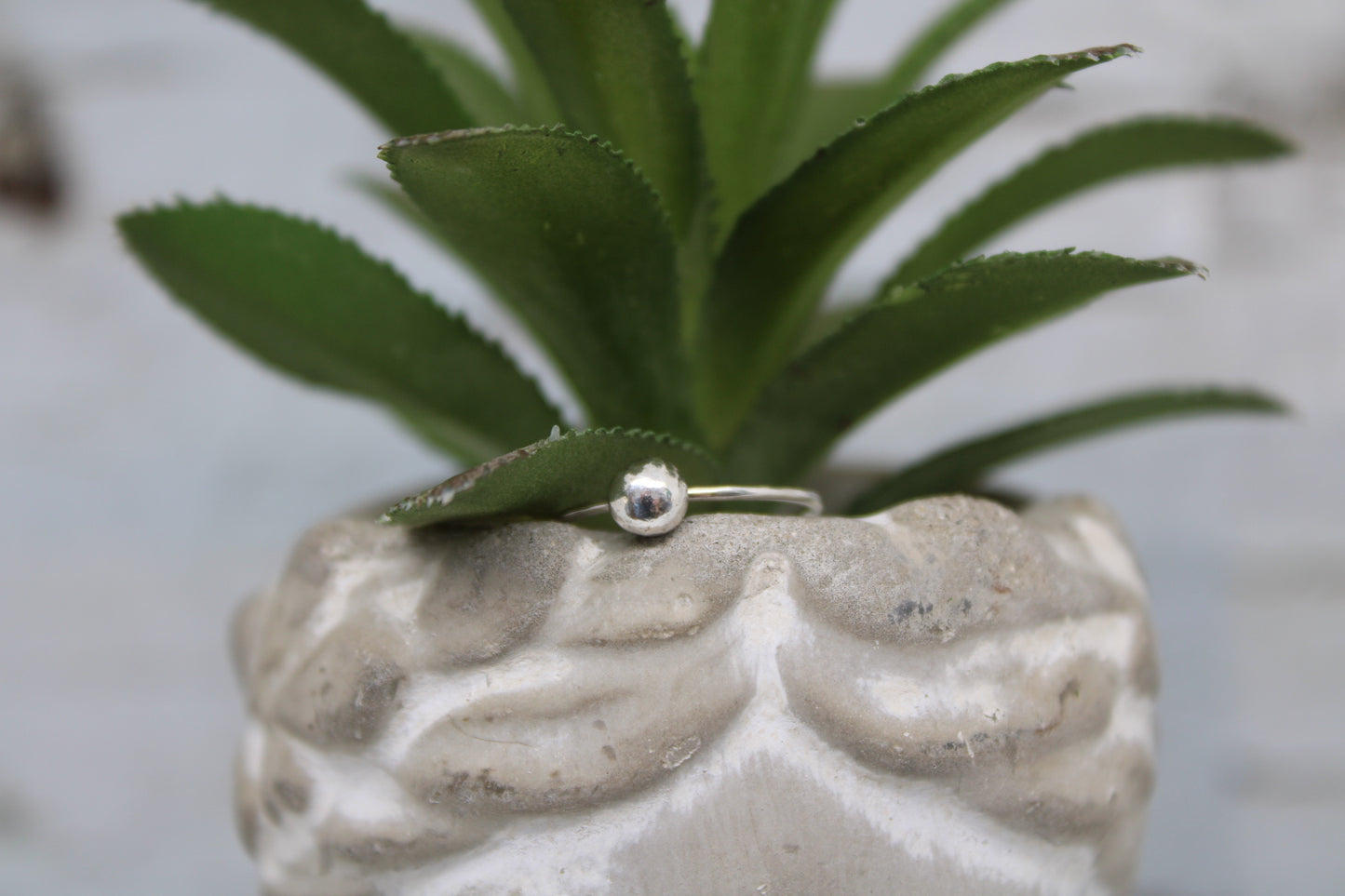 Recycled Silver Ball Ring