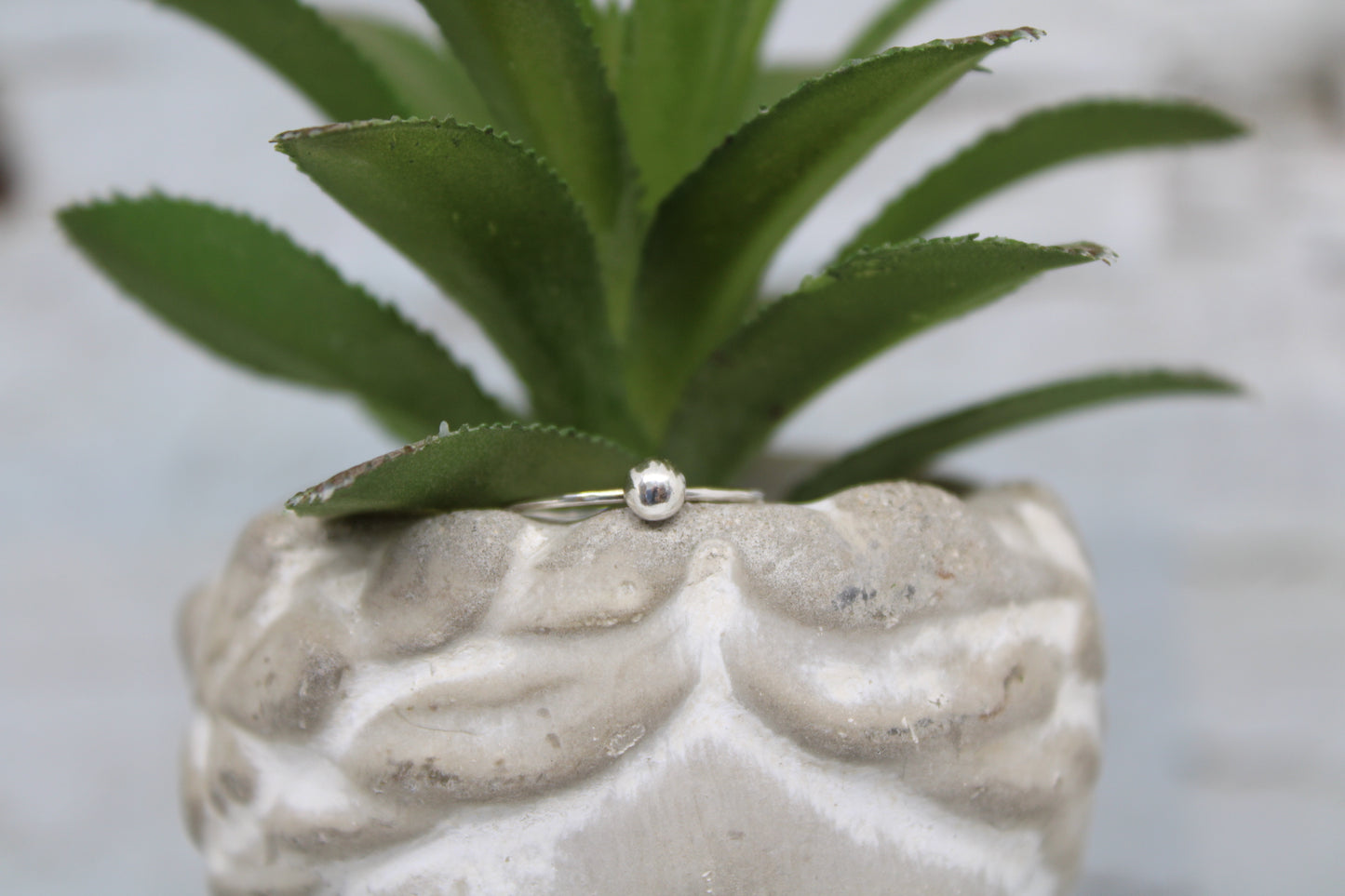 Recycled Silver Ball Ring