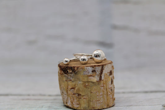 Recycled Silver Ball Ring