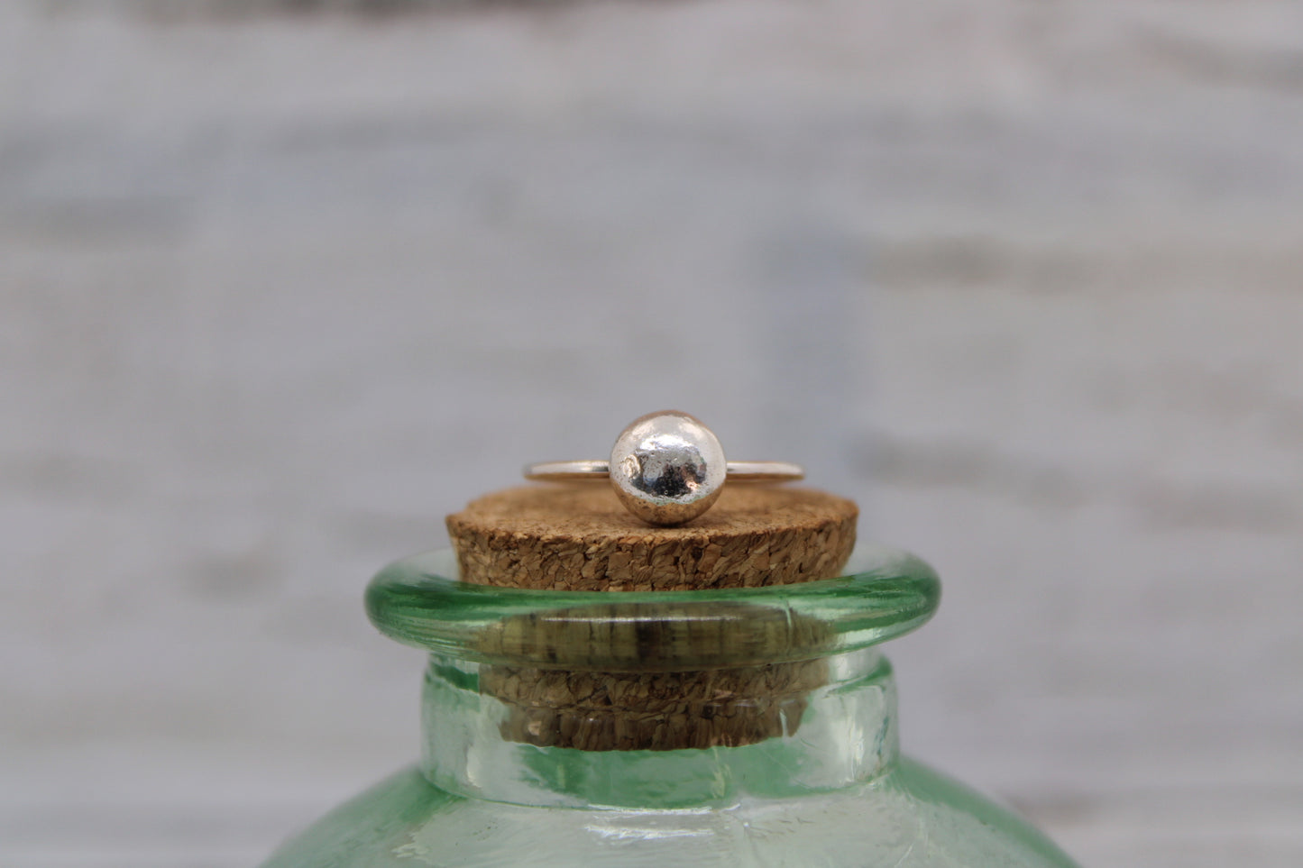 Recycled Silver Ball Ring