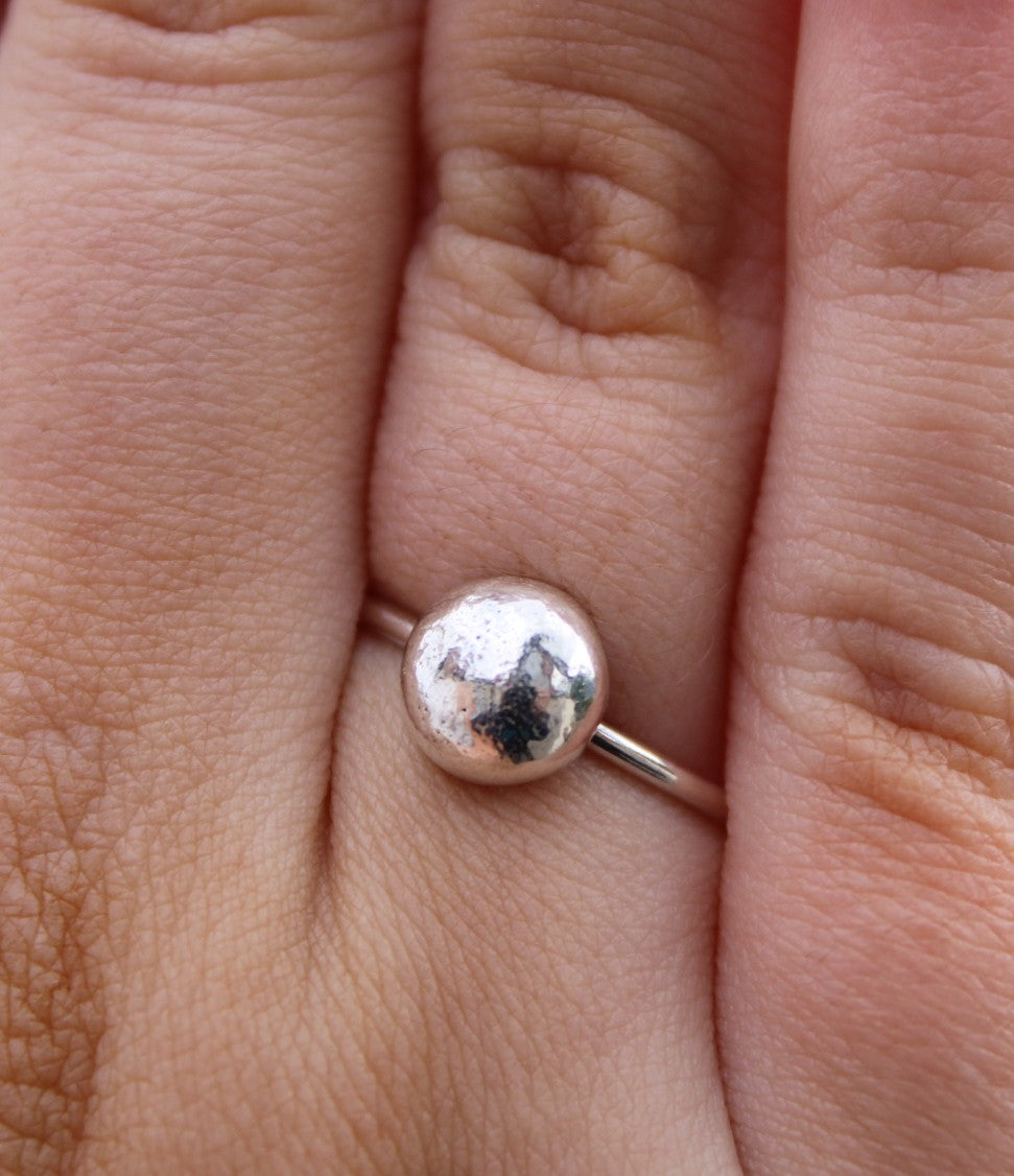Recycled Silver Ball Ring
