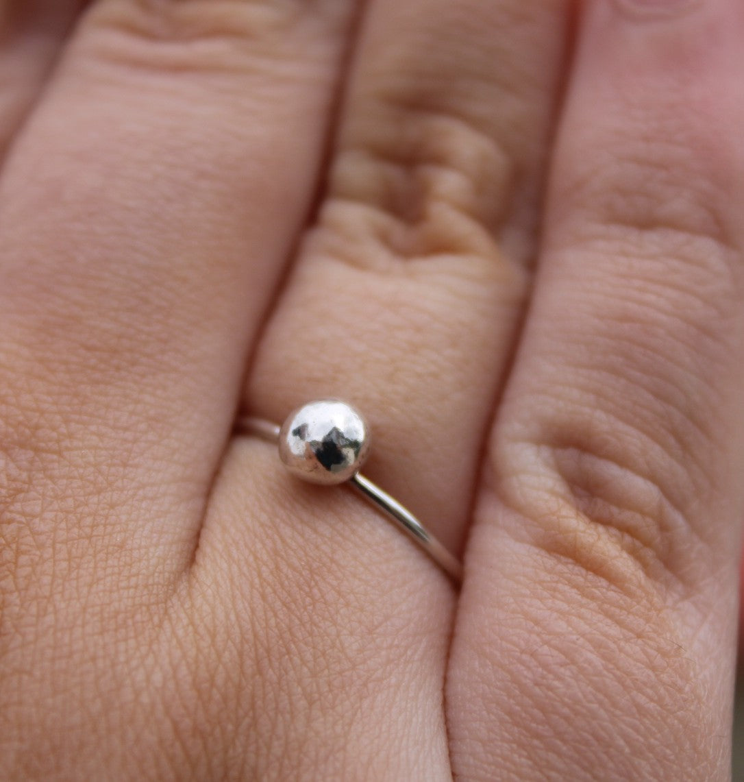 Recycled Silver Ball Ring