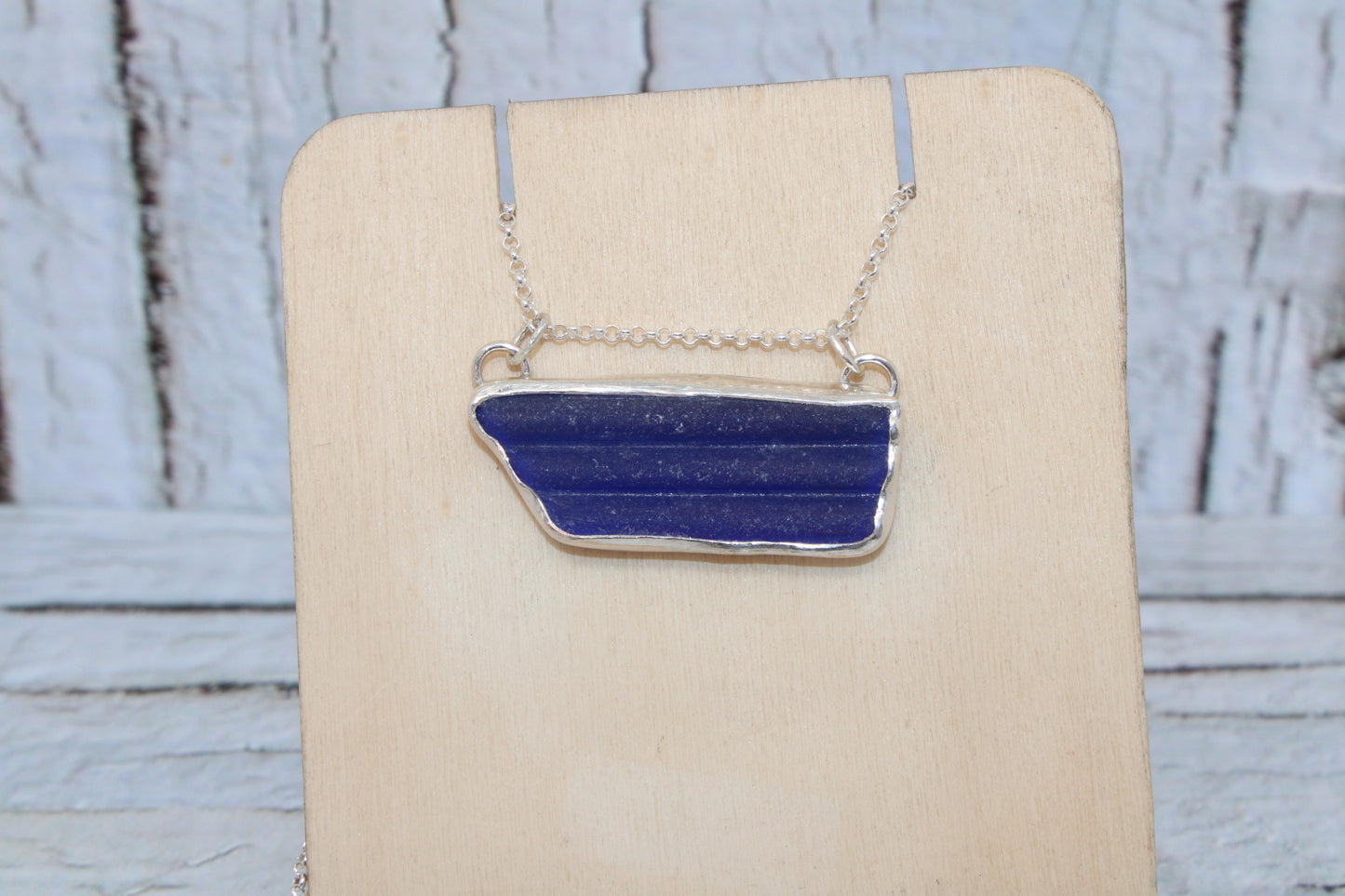Blue Sea Glass Necklace