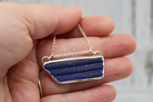 Blue Sea Glass Necklace