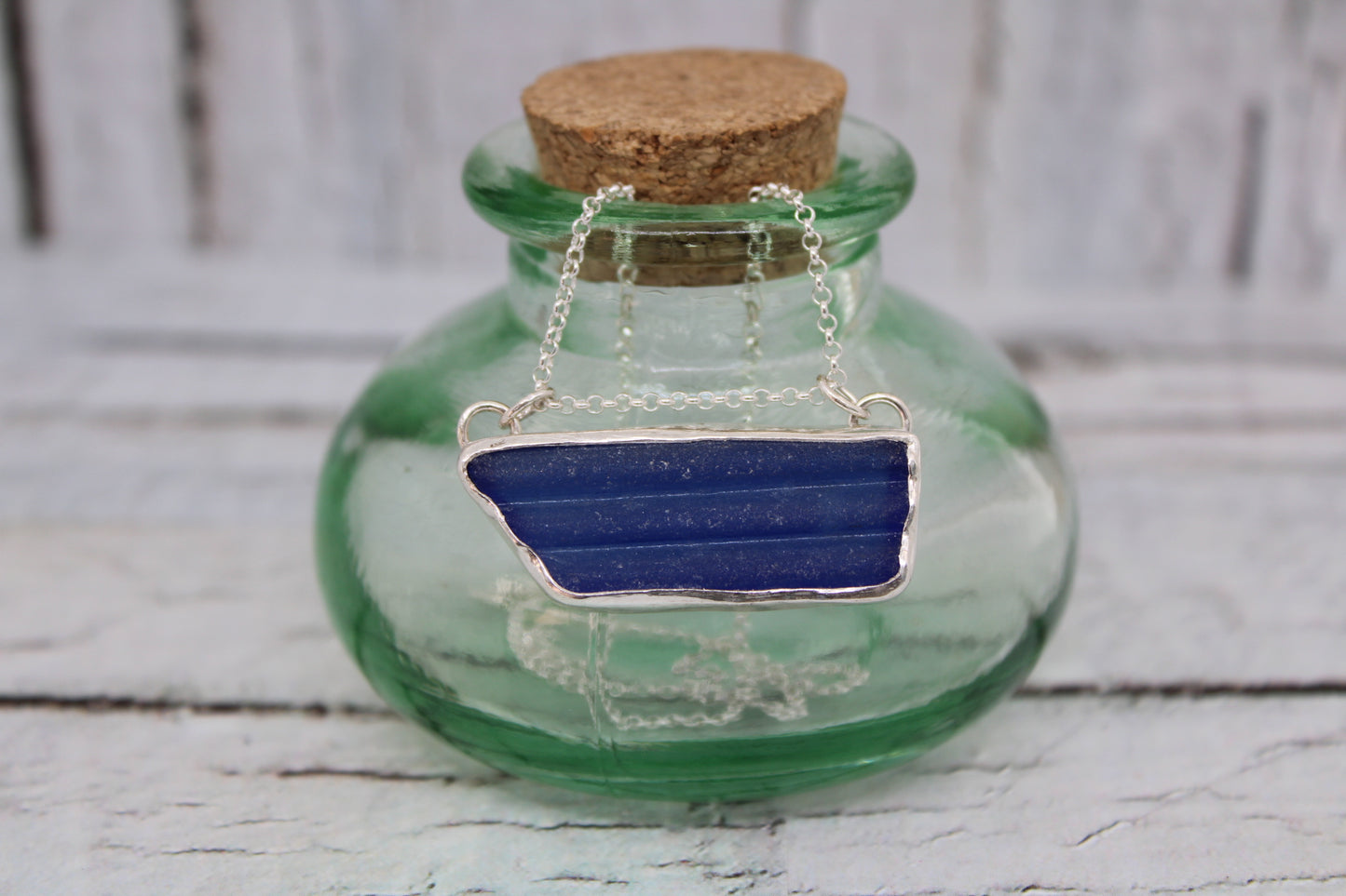 Blue Sea Glass Necklace