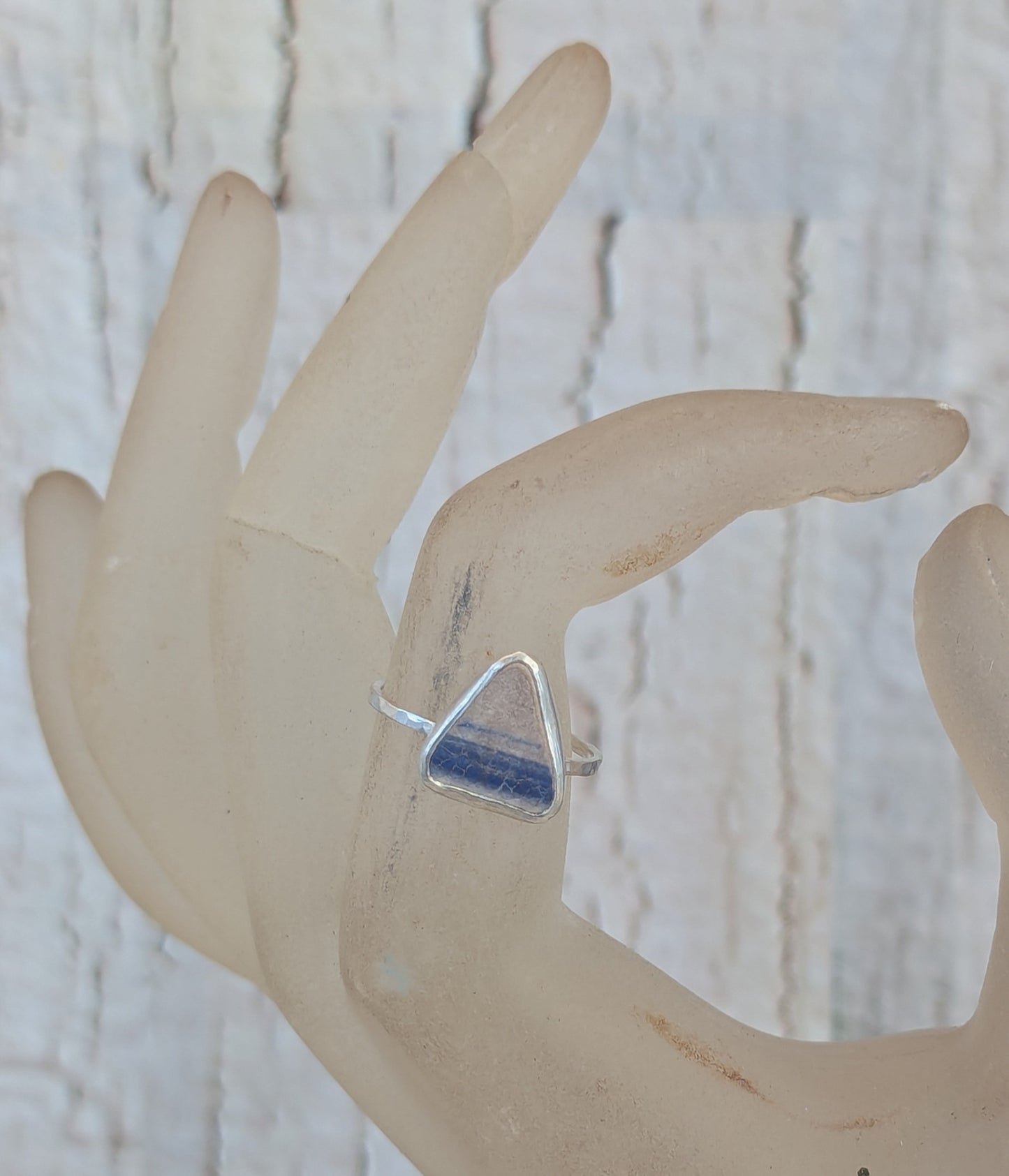 Blue and White Sea Pottery Ring