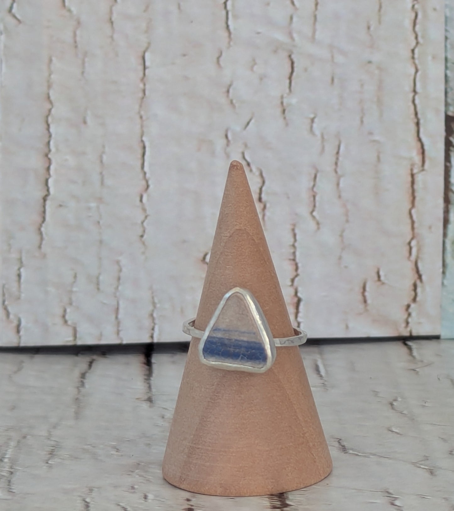 Blue and White Sea Pottery Ring