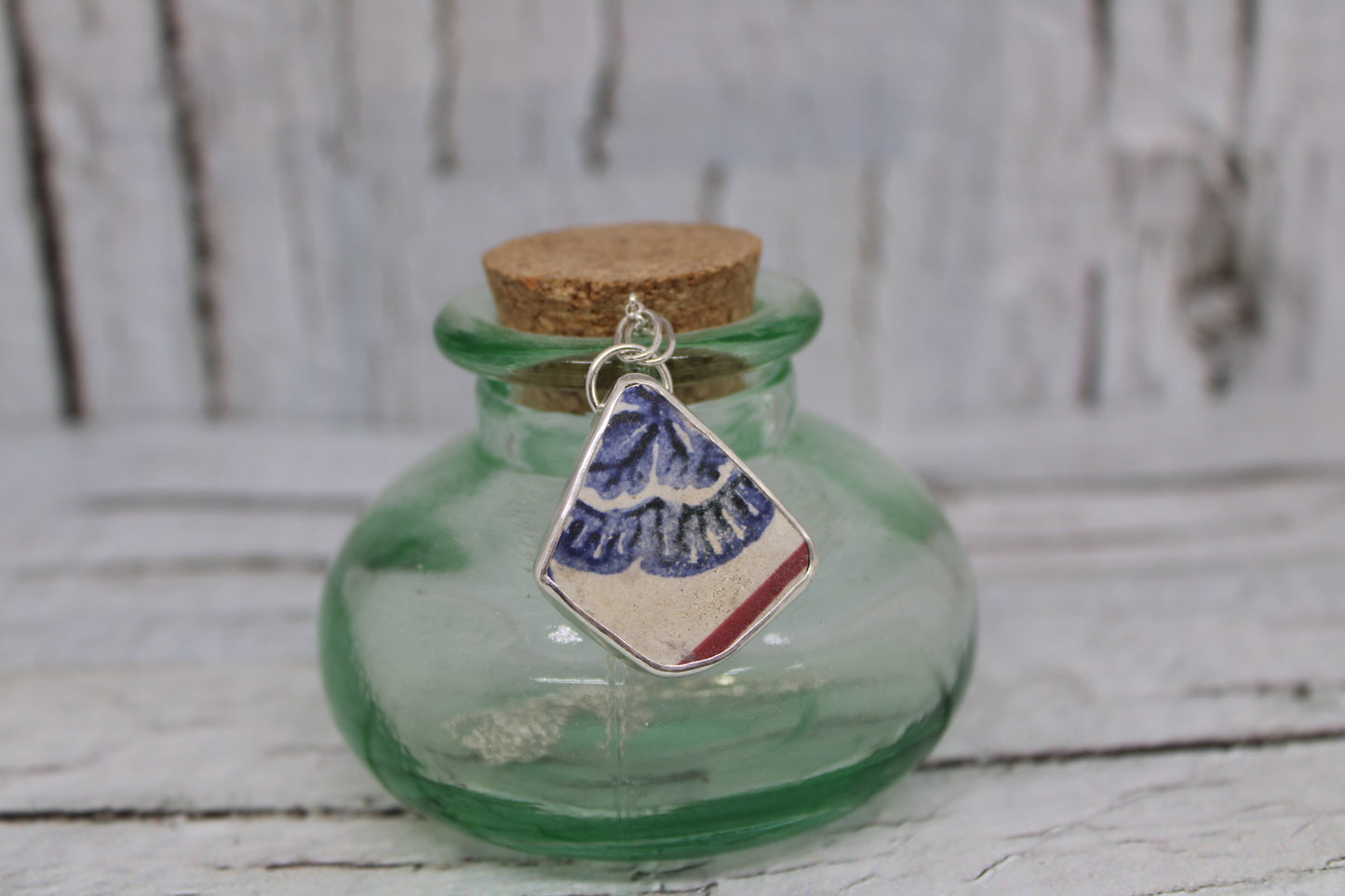 Red And Blue Sea Pottery Necklace