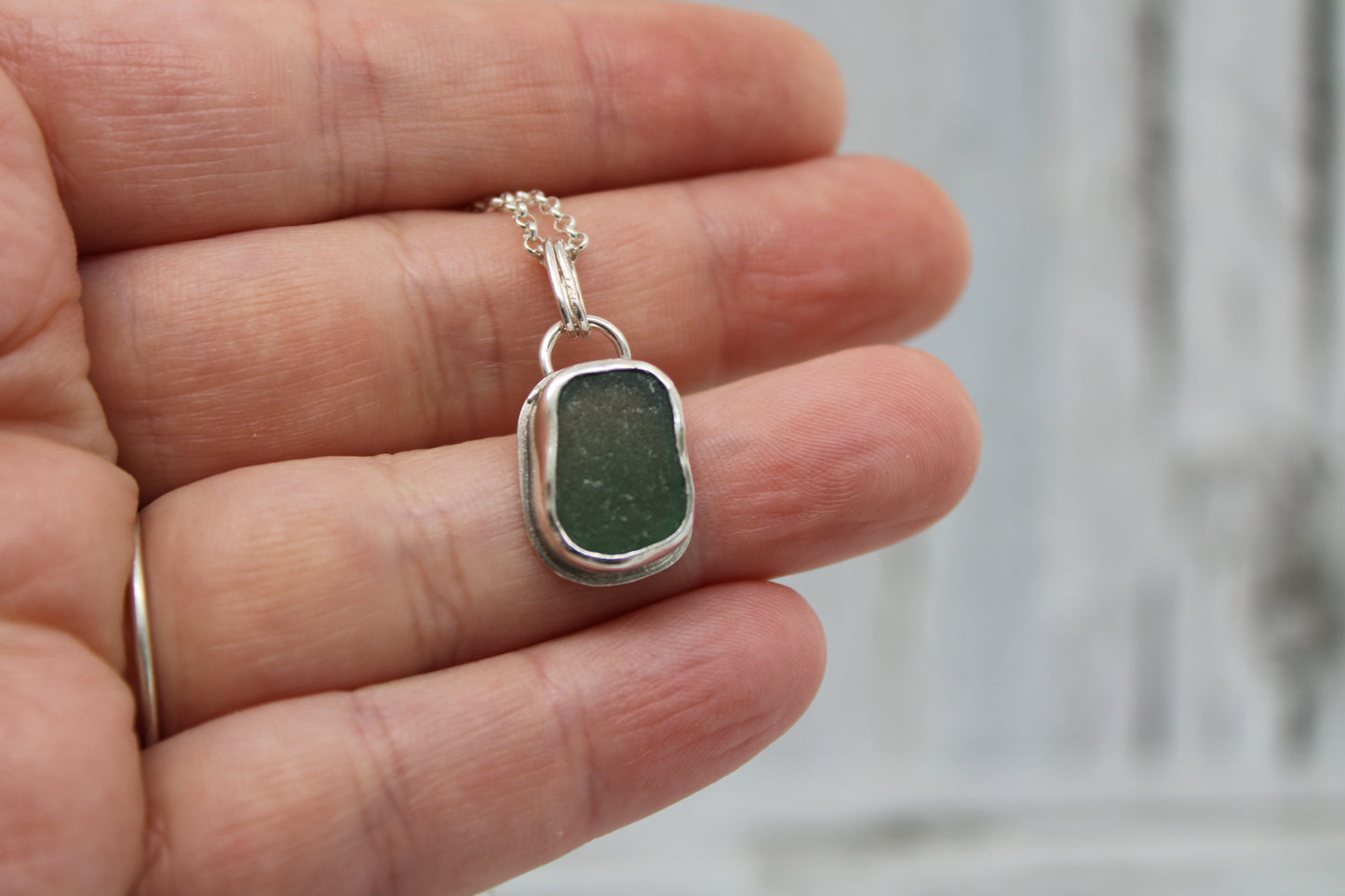 Green Sea Glass Necklace