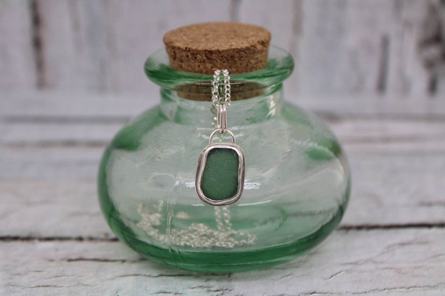 Green Sea Glass Necklace