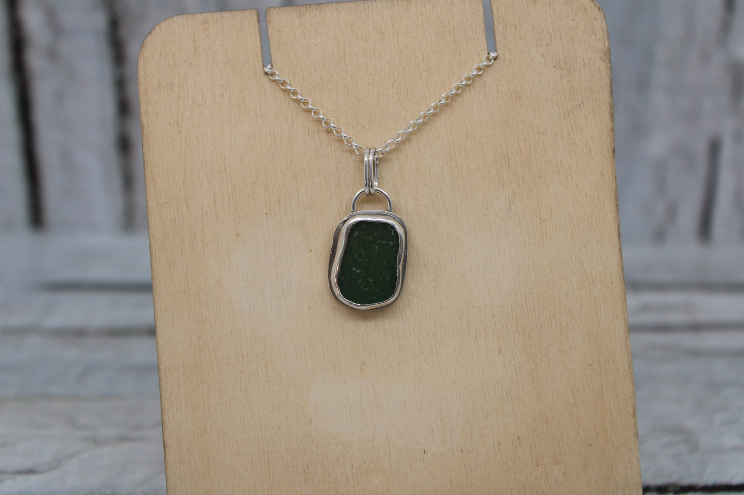 Green Sea Glass Necklace