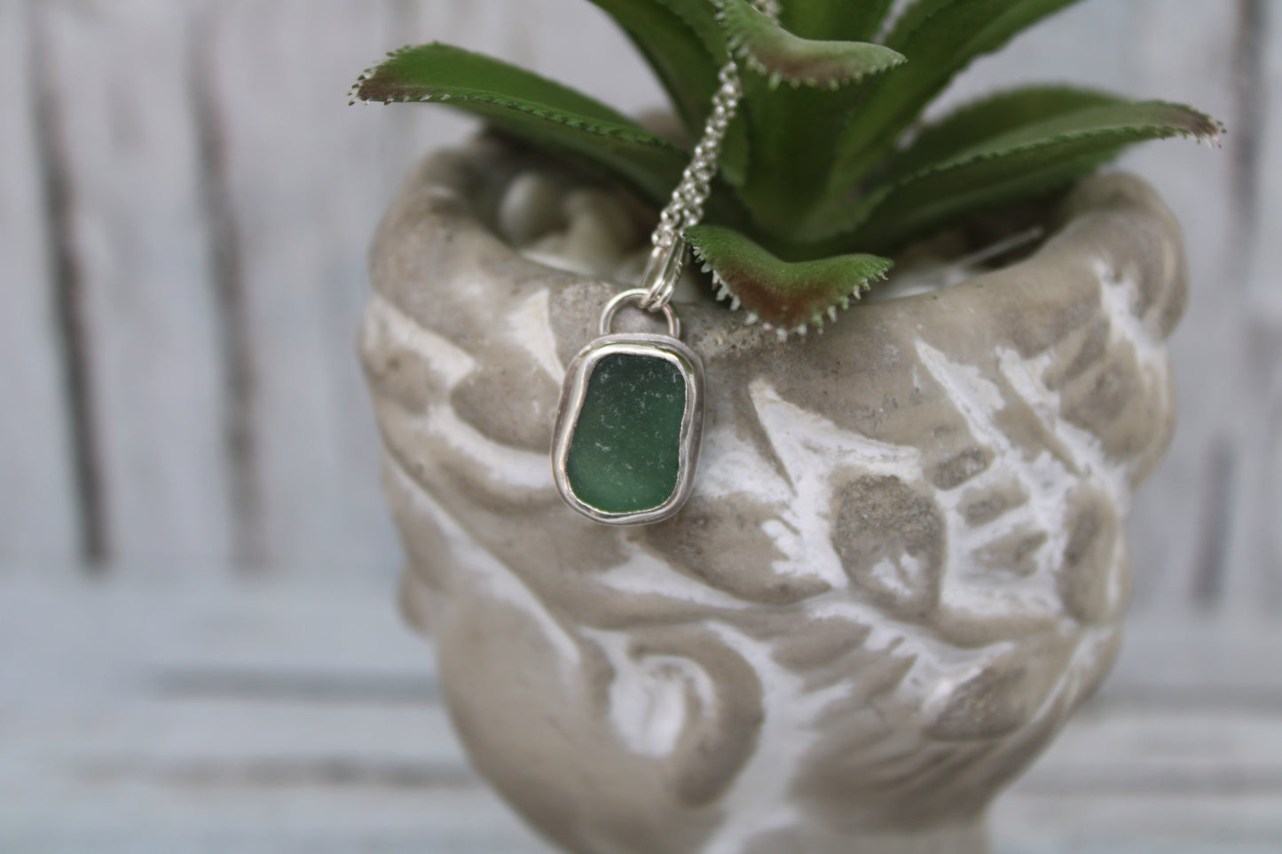 Green Sea Glass Necklace