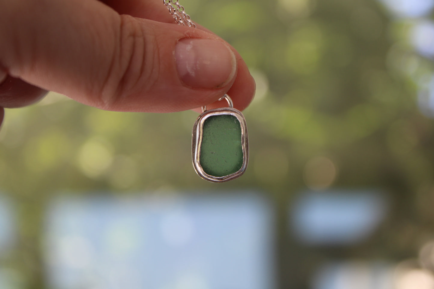 Green Sea Glass Necklace