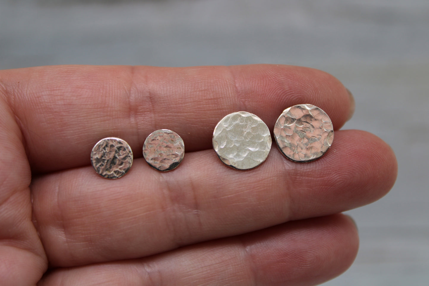 Hammered Disc Studs