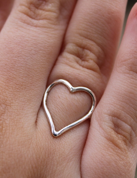 Large Open Heart Ring