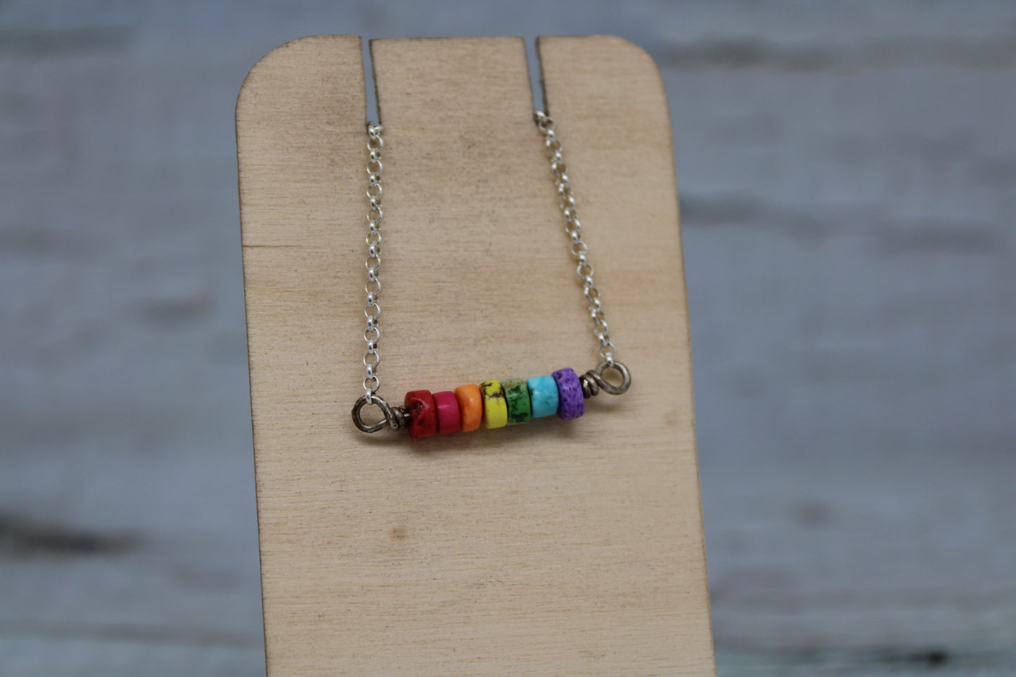 Dyed Howlite Rainbow Necklace