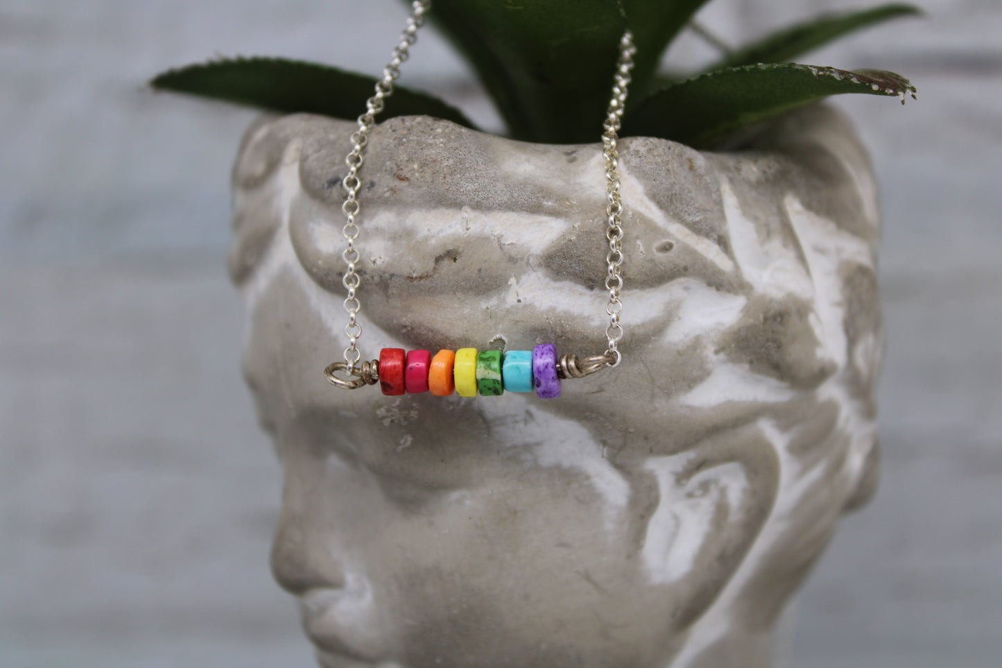 Dyed Howlite Rainbow Necklace