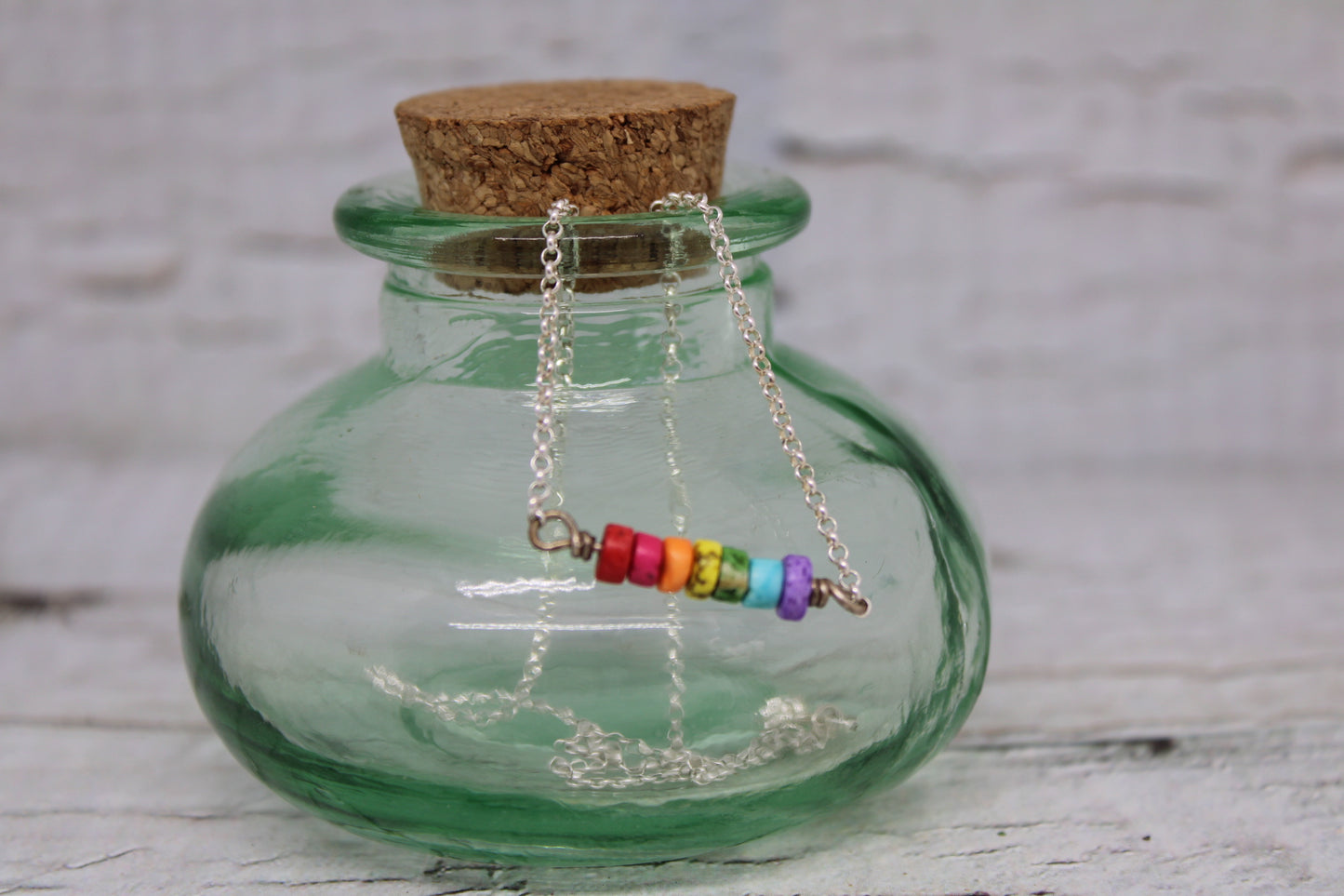 Dyed Howlite Rainbow Necklace