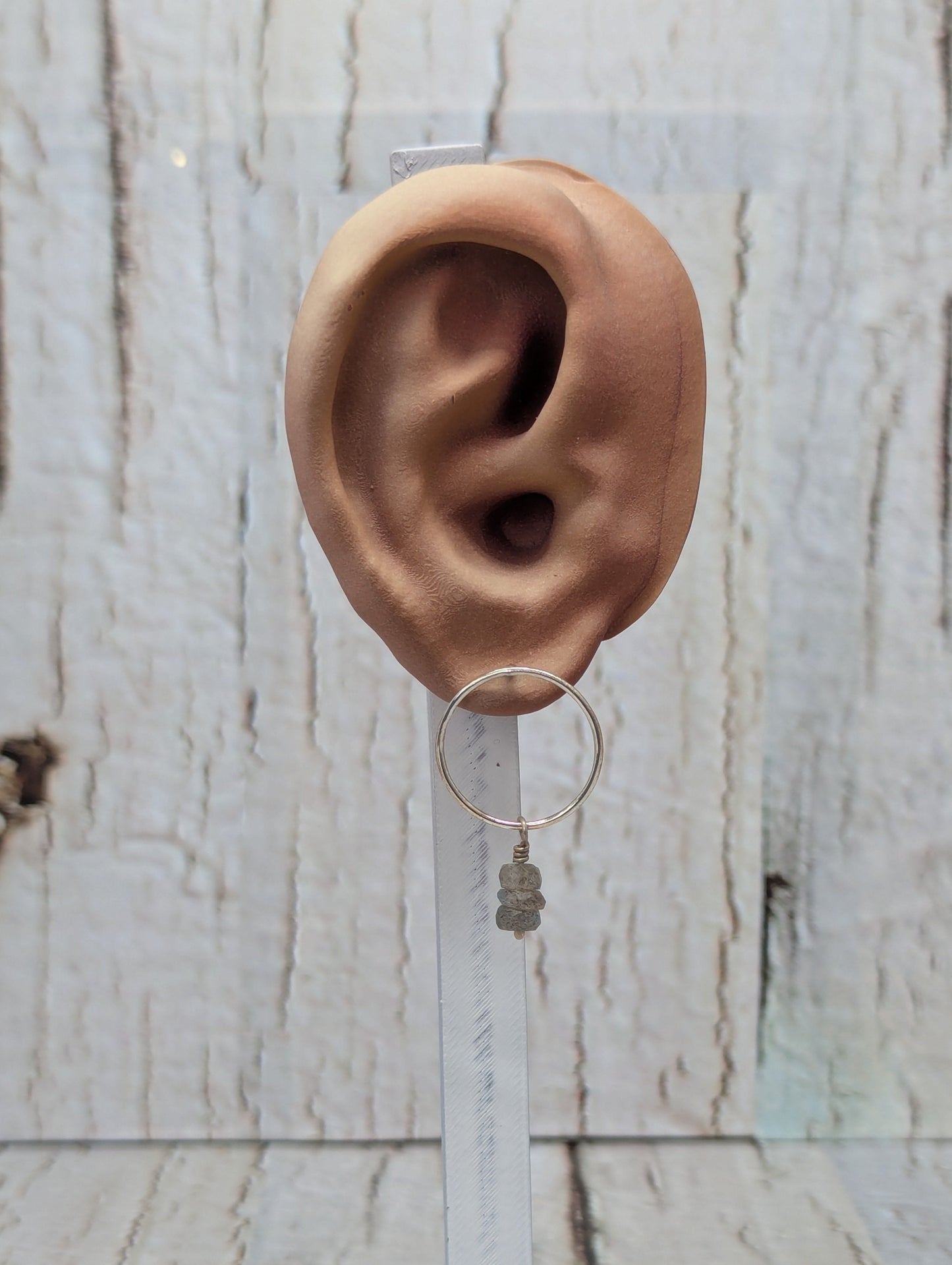 Circle Studs With Labradorite Beads