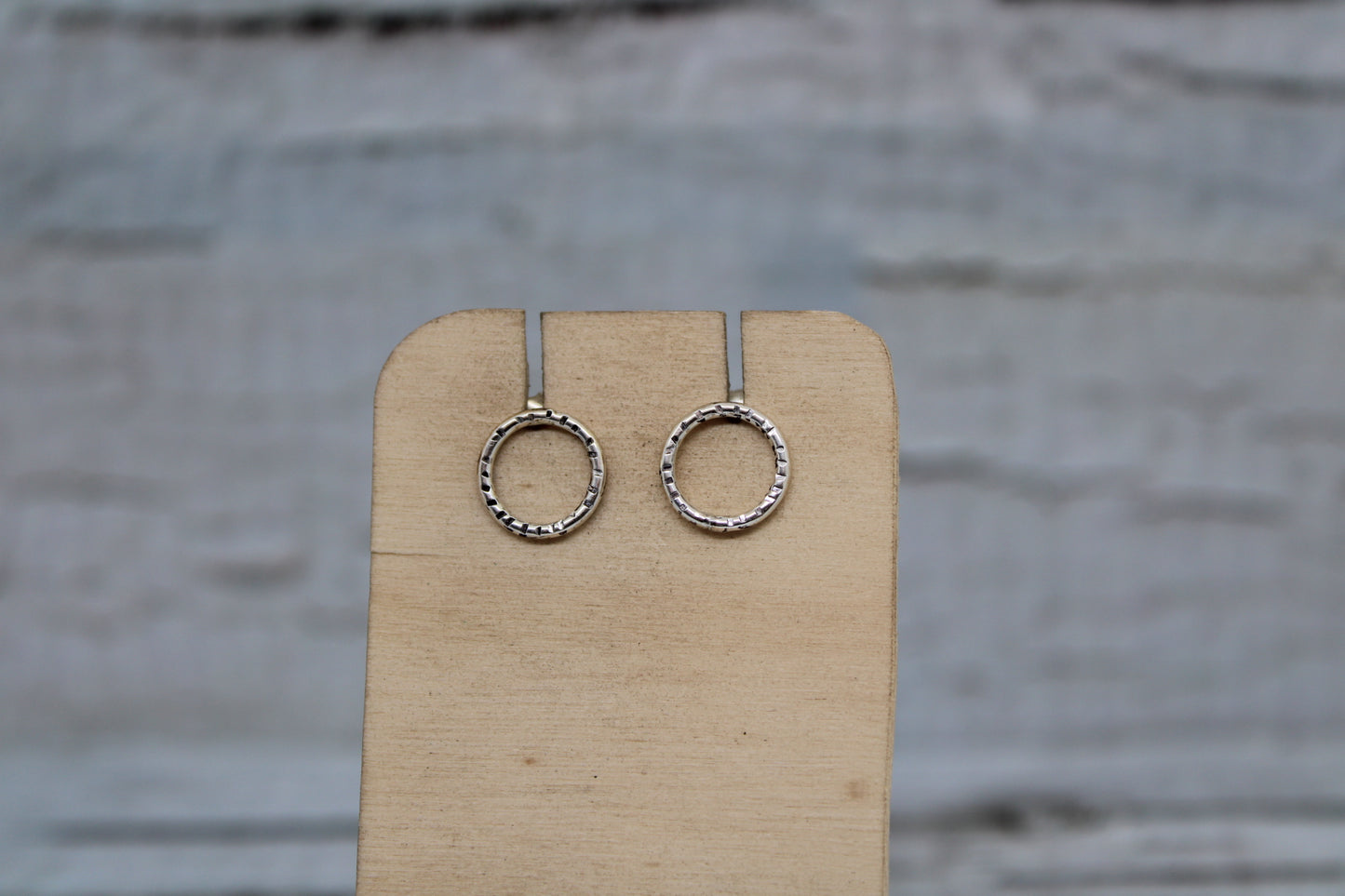 Textured Open Circle Studs