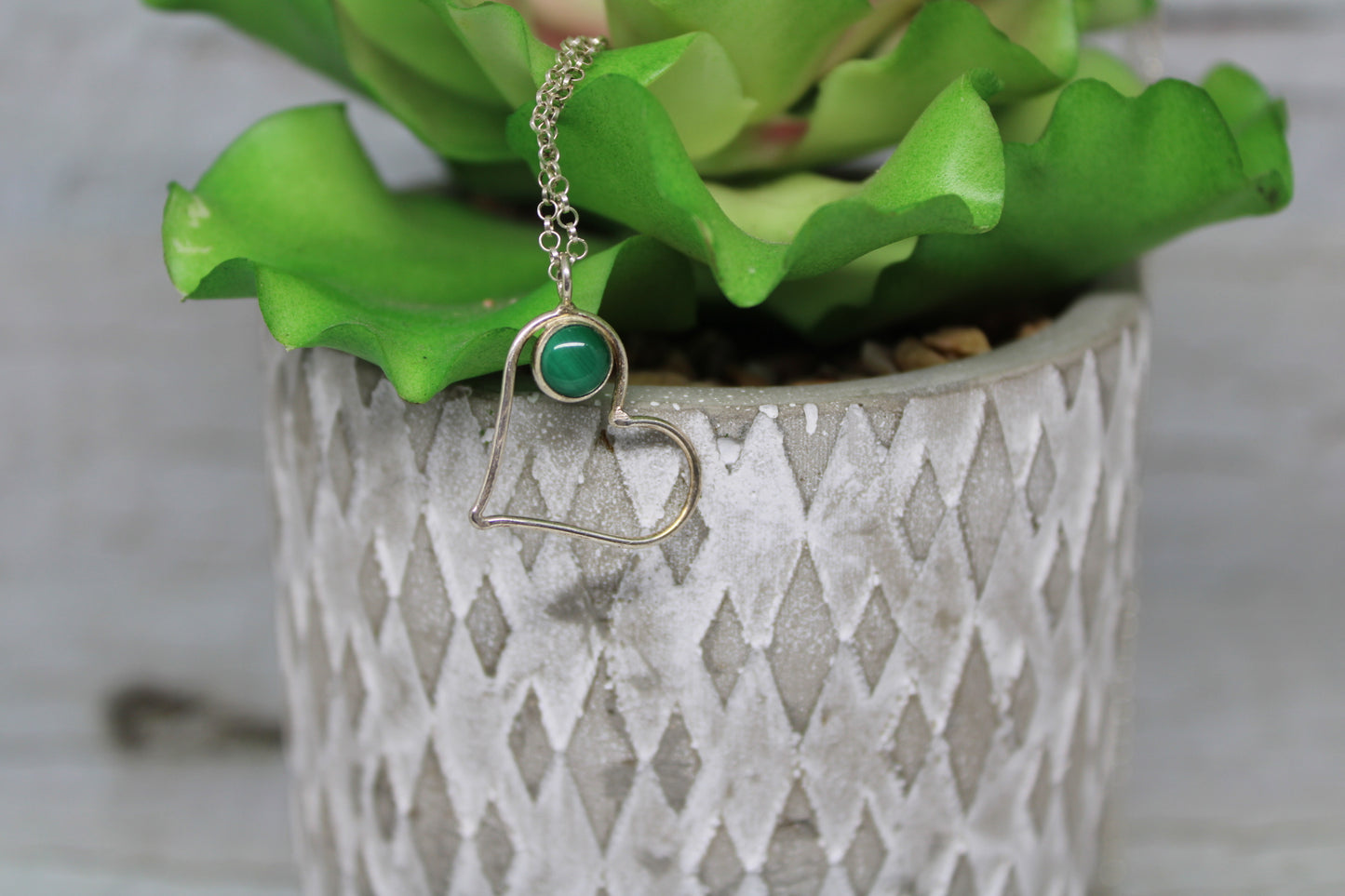 Malachite Heart Necklace