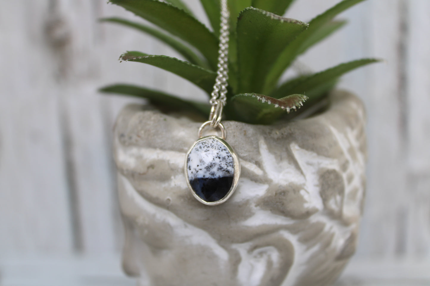 Merlinite Dendritic Agate Necklace