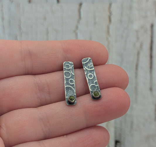 Peridot Bar Studs