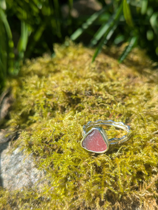 Red Sea Glass Ring