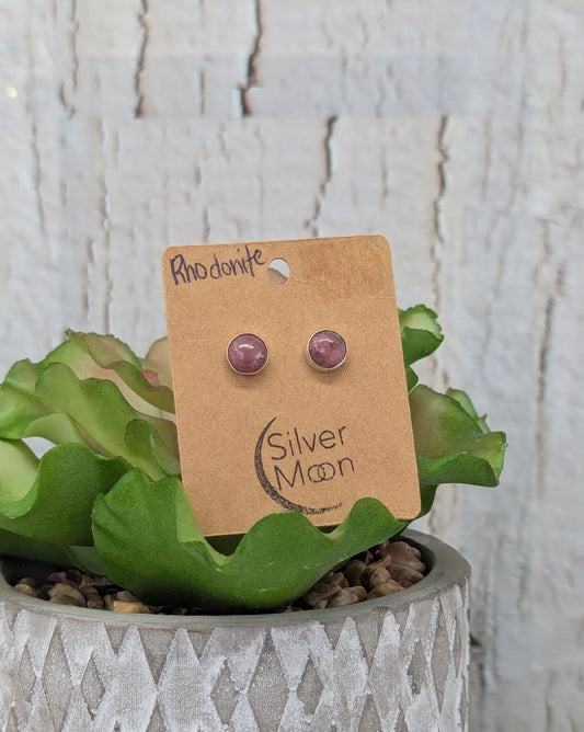 Rhodonite Studs