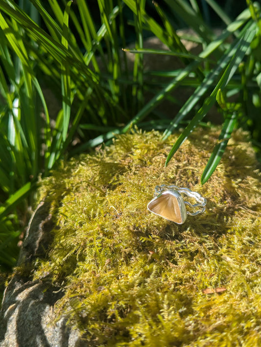 Yellow Sea Glass Ring