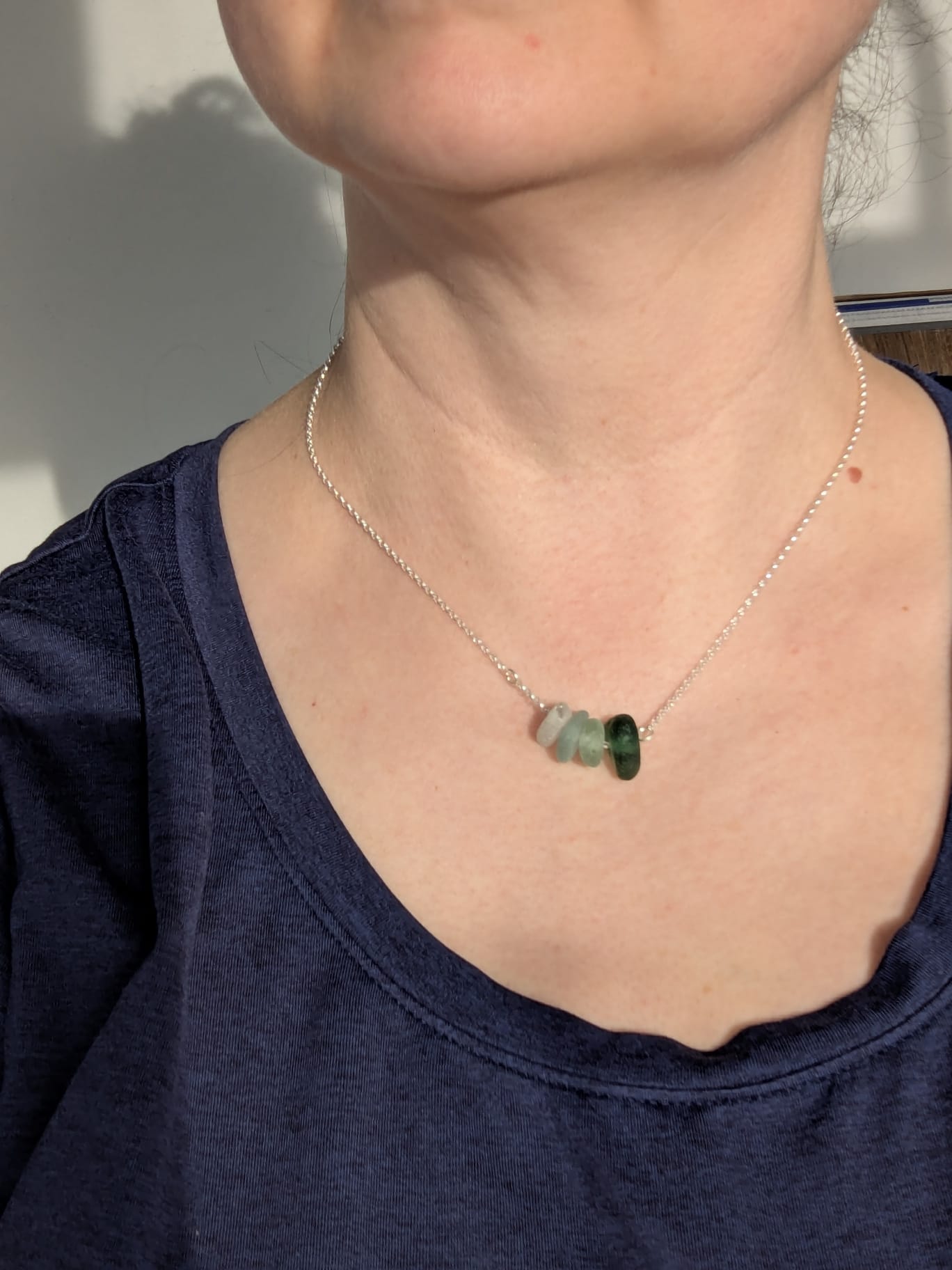 Shades of Green Sea Glass Necklace