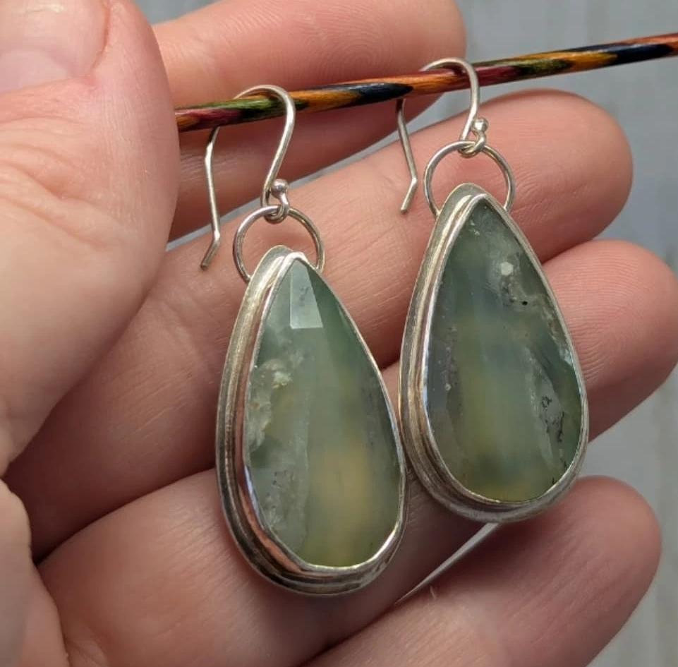 Peruvian Blue Opal Earrings