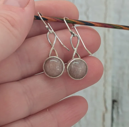 Peach Moonstone Earrings