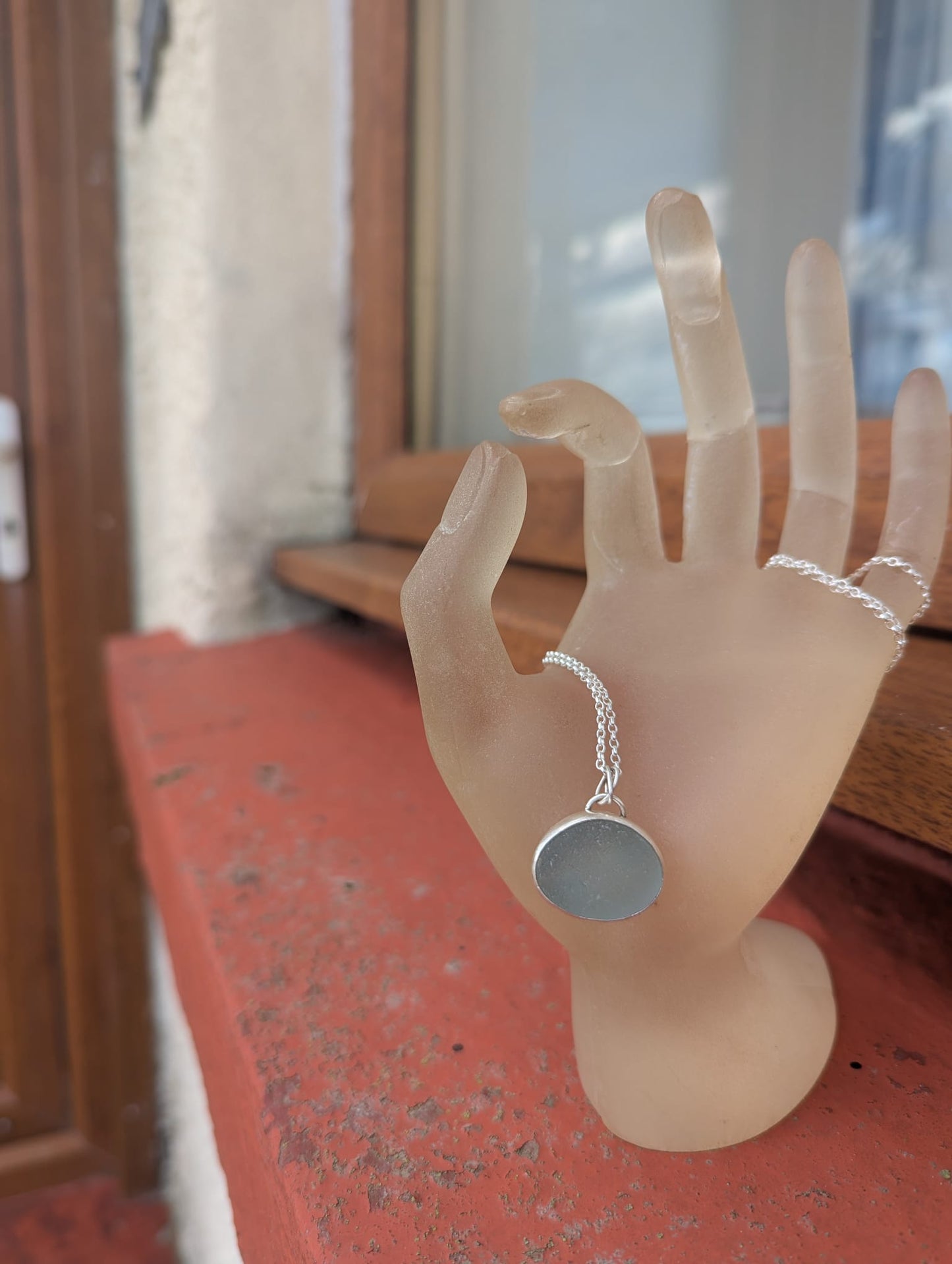 Pale Green Sea Glass Necklace
