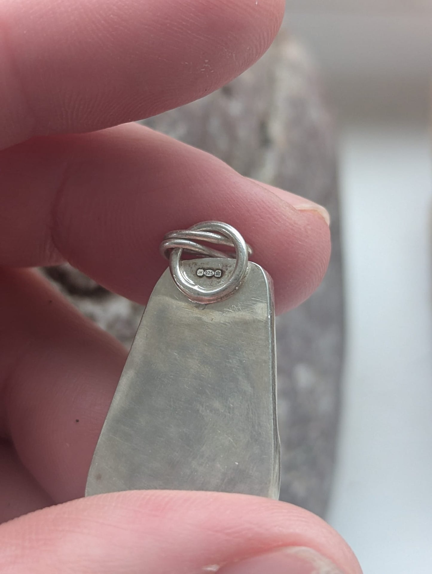 Red Striped Sea Pottery Pendant