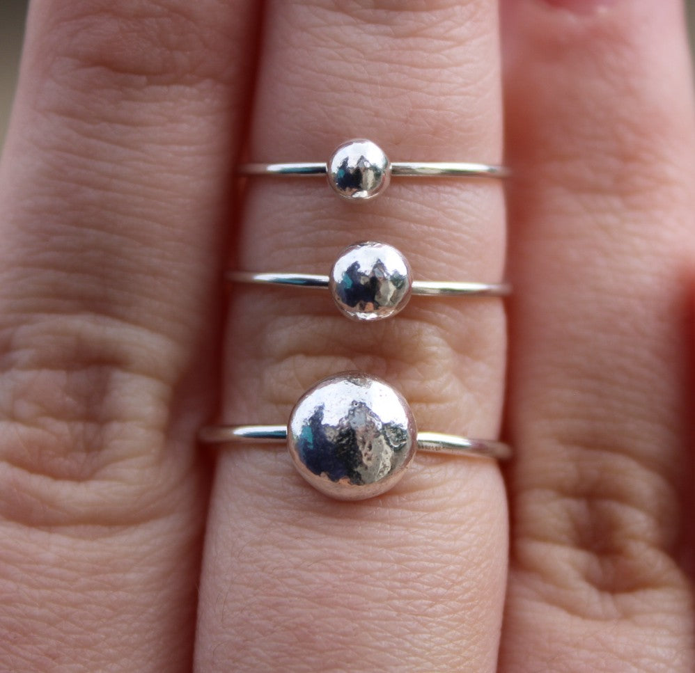Recycled Silver Ball Ring