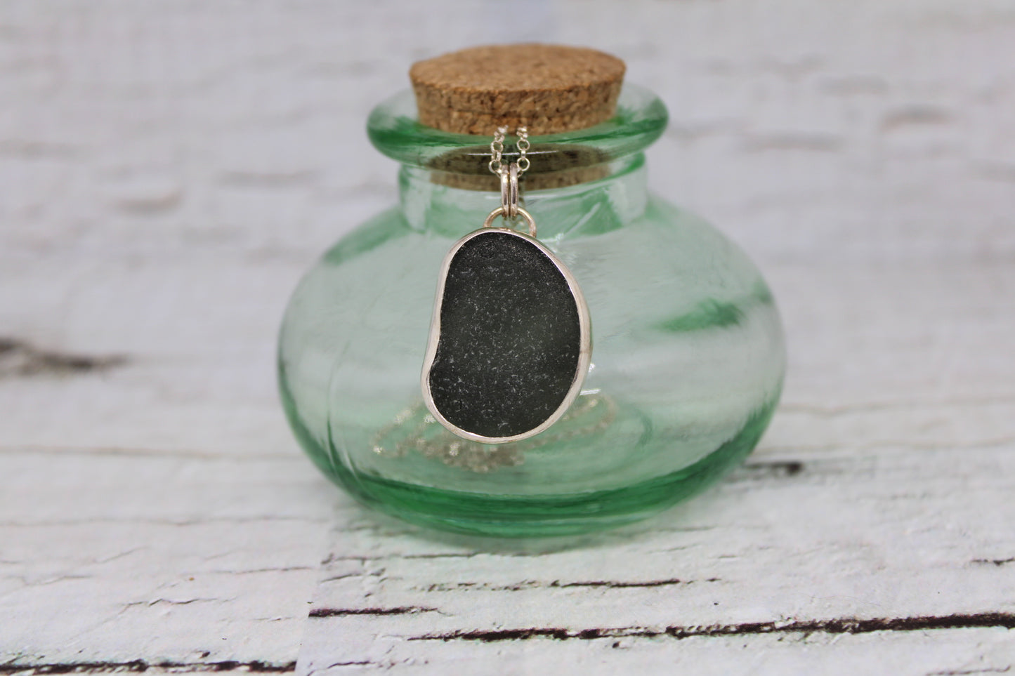 Grey Sea Glass Necklace