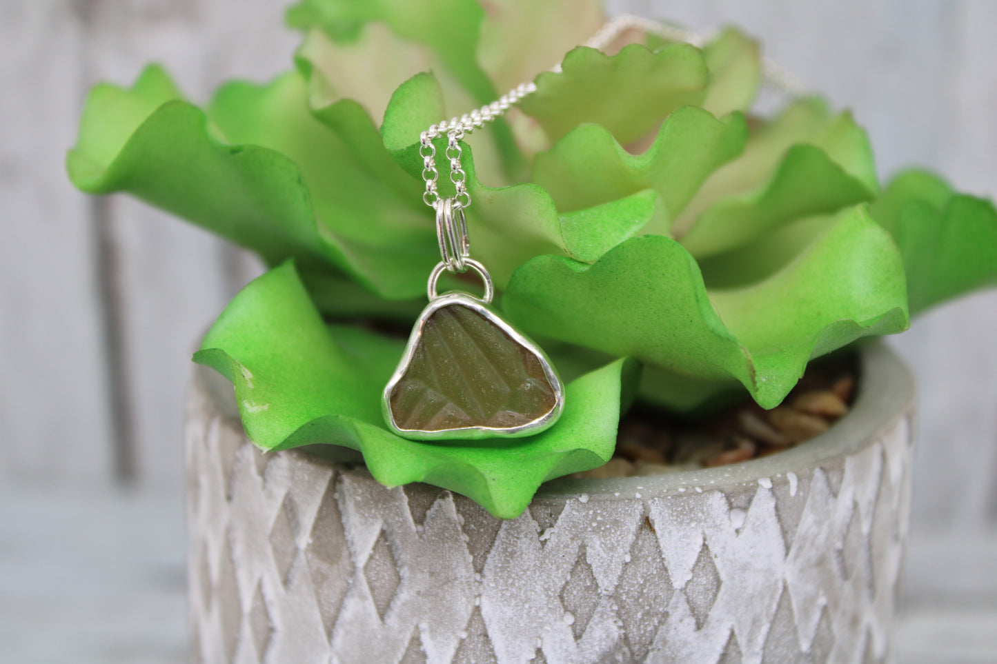 Patterned Scottish Sea Glass Necklace