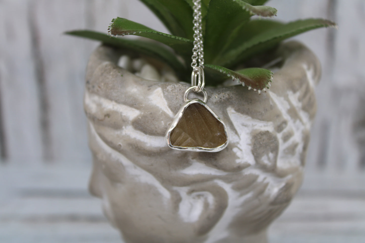 Patterned Scottish Sea Glass Necklace