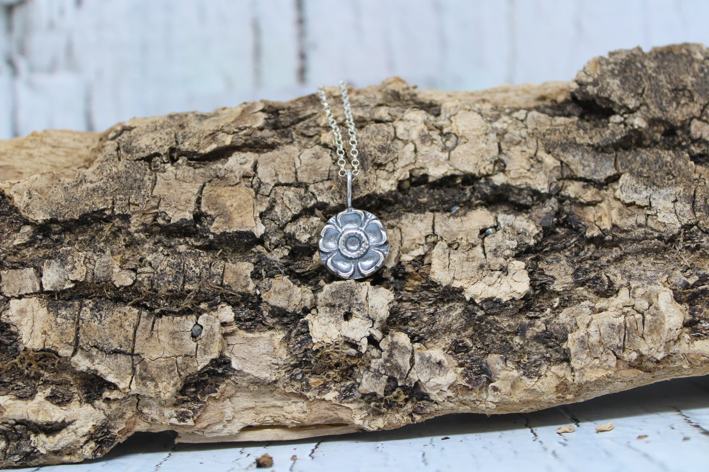 Flower Button Necklace