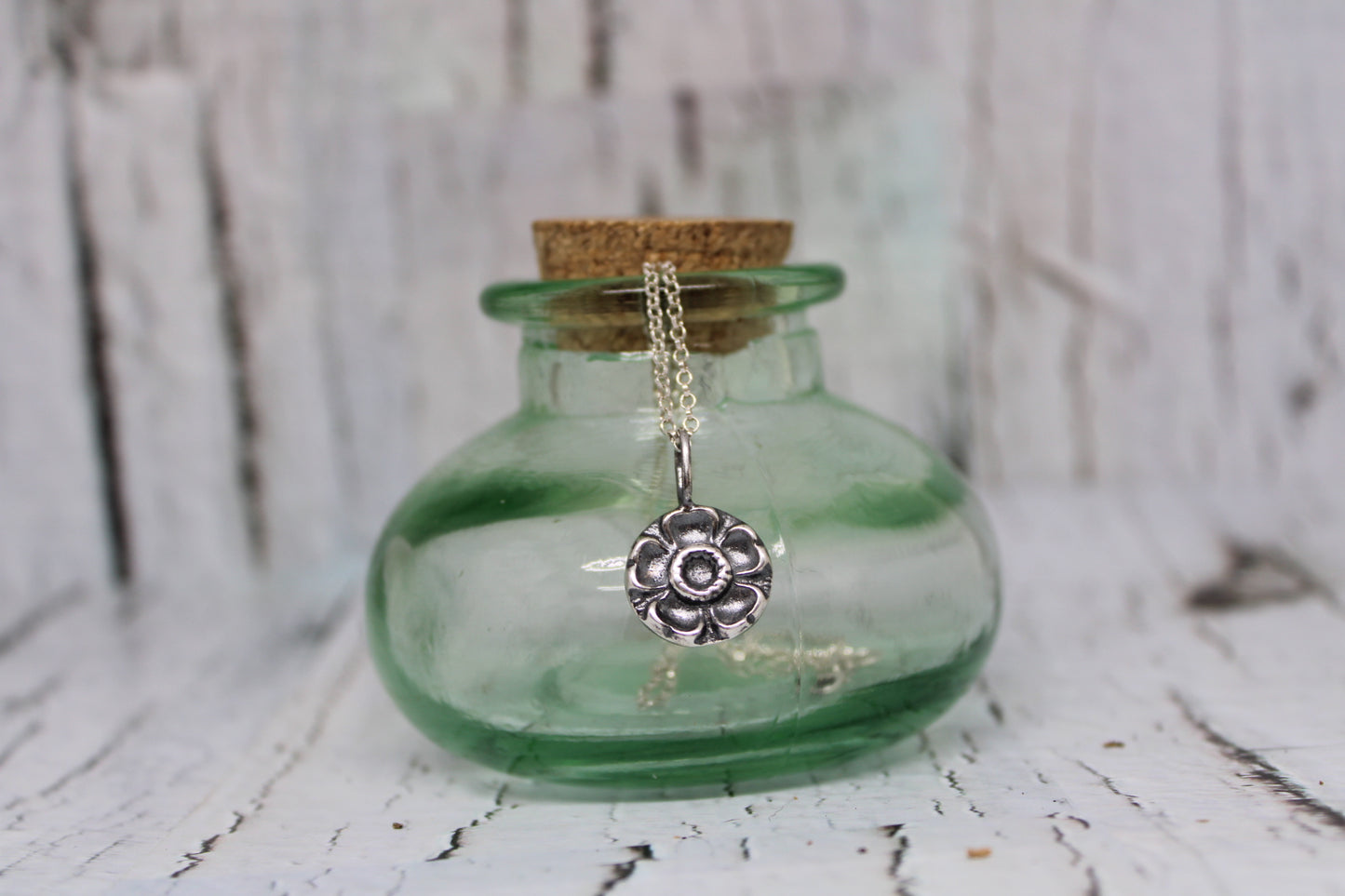 Flower Button Necklace