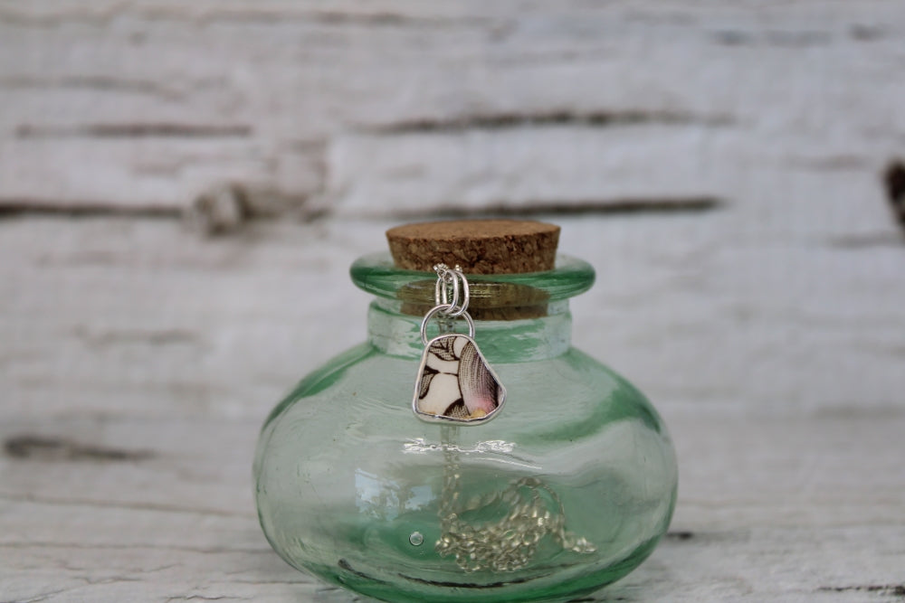 Tiny Patterned Sea Pottery Necklace